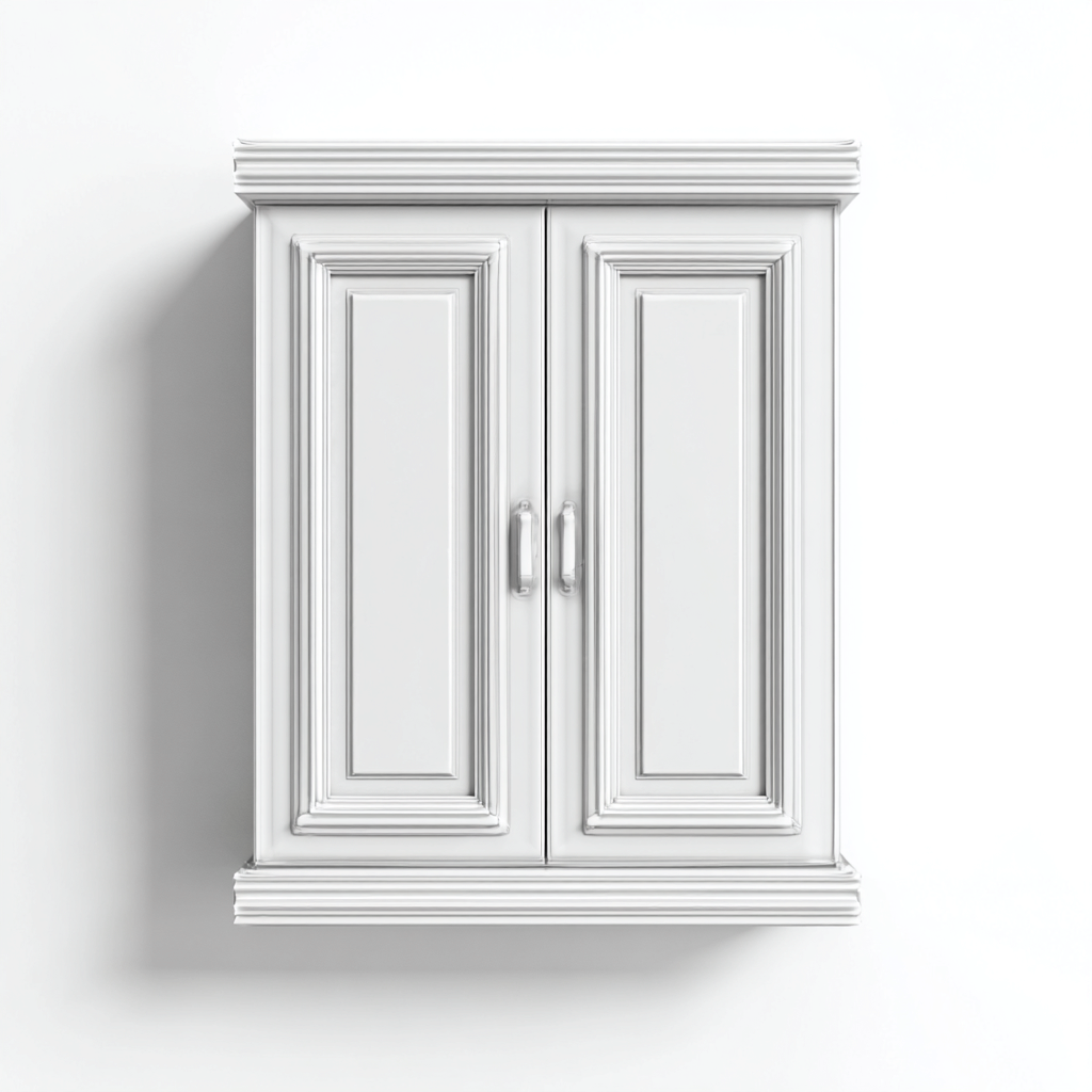 Rangement de salle de bain 60x20x70 cm - bois blanc - adapté à la salle de bain - style classique-Shelterilo