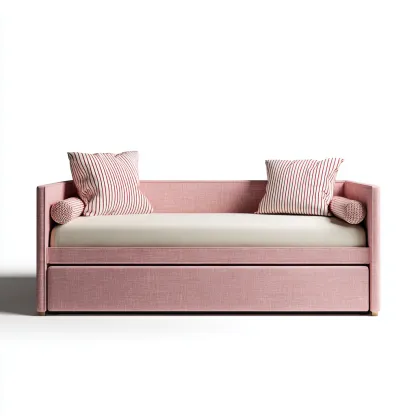 Canapé-lit en tissu 195x95x85 cm - rose-beige - style moderne-Shelterilo