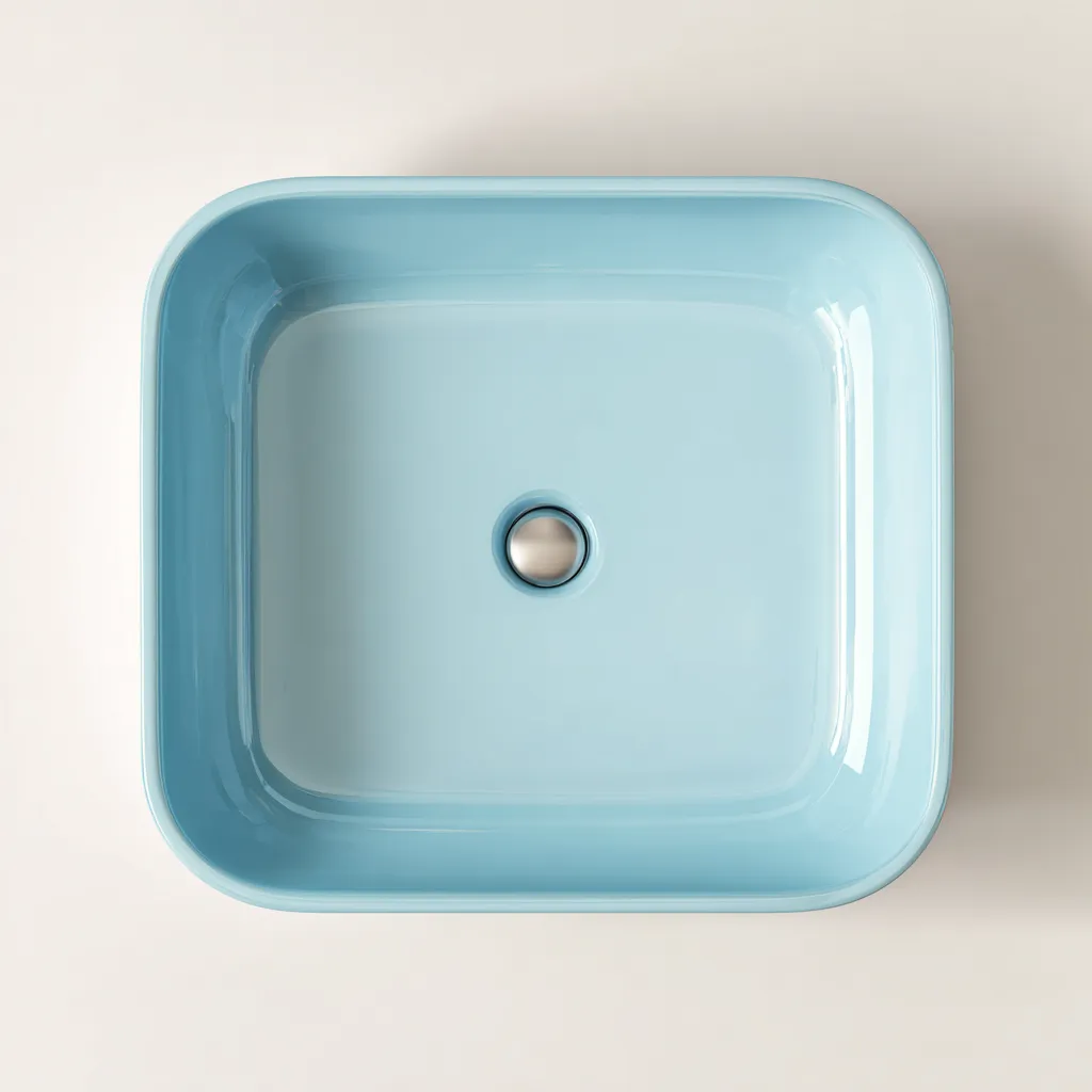 Lavabo Céramique 45x45x15 cm - Bleu - Design moderne-Shelterilo