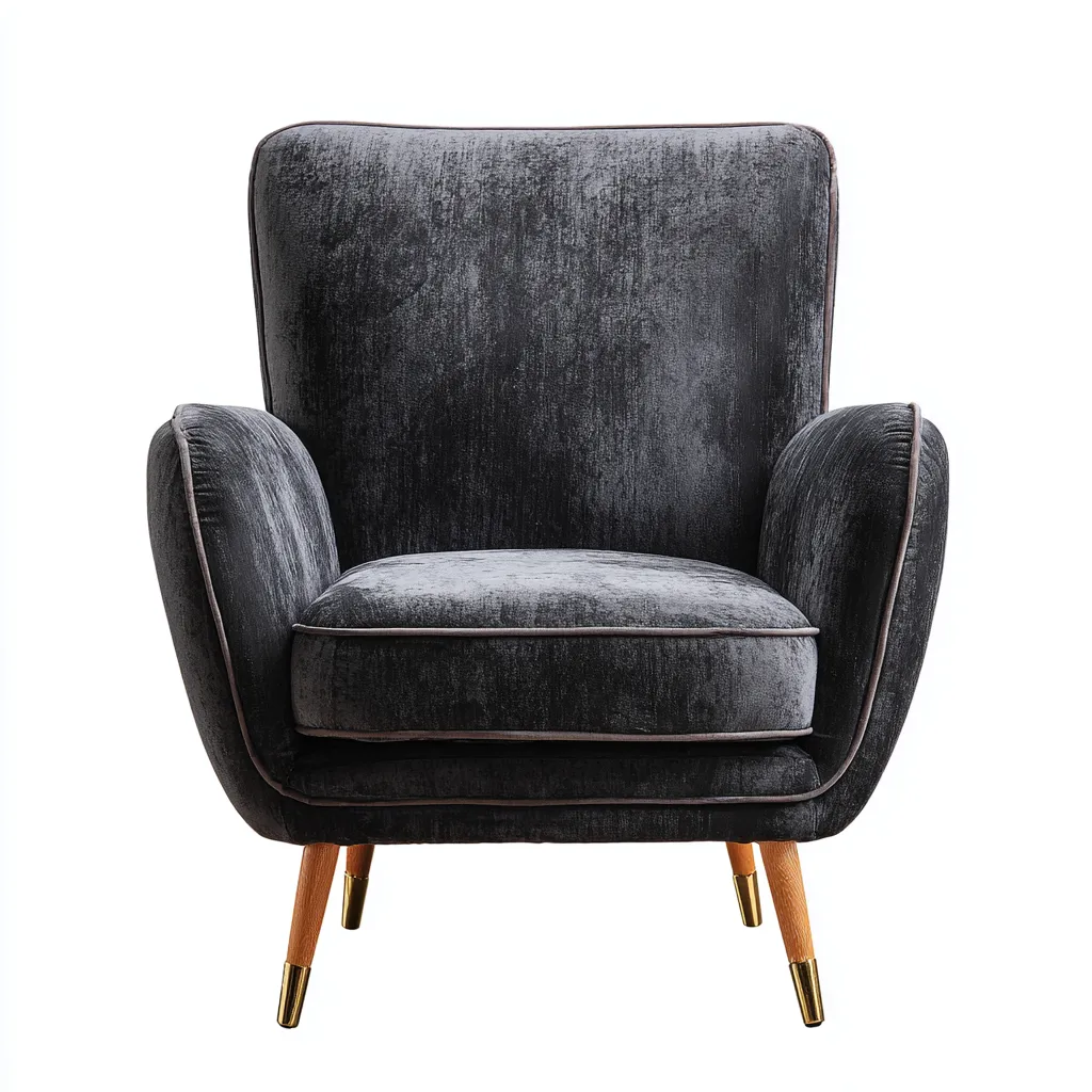 Fauteuil tissu 78x80x90 cm - gris - design moderne confortable-Shelterilo