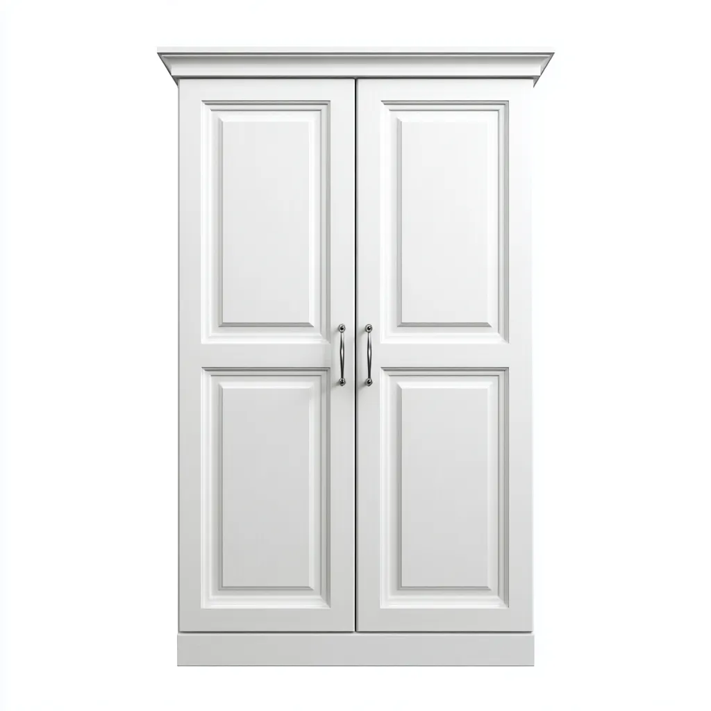 Armoire panneau 180x90x45 cm - blanc - adapté au salon - style classique-Shelterilo