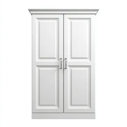 Armoire panneau 180x90x45 cm - blanc - adapté au salon - style classique-Shelterilo