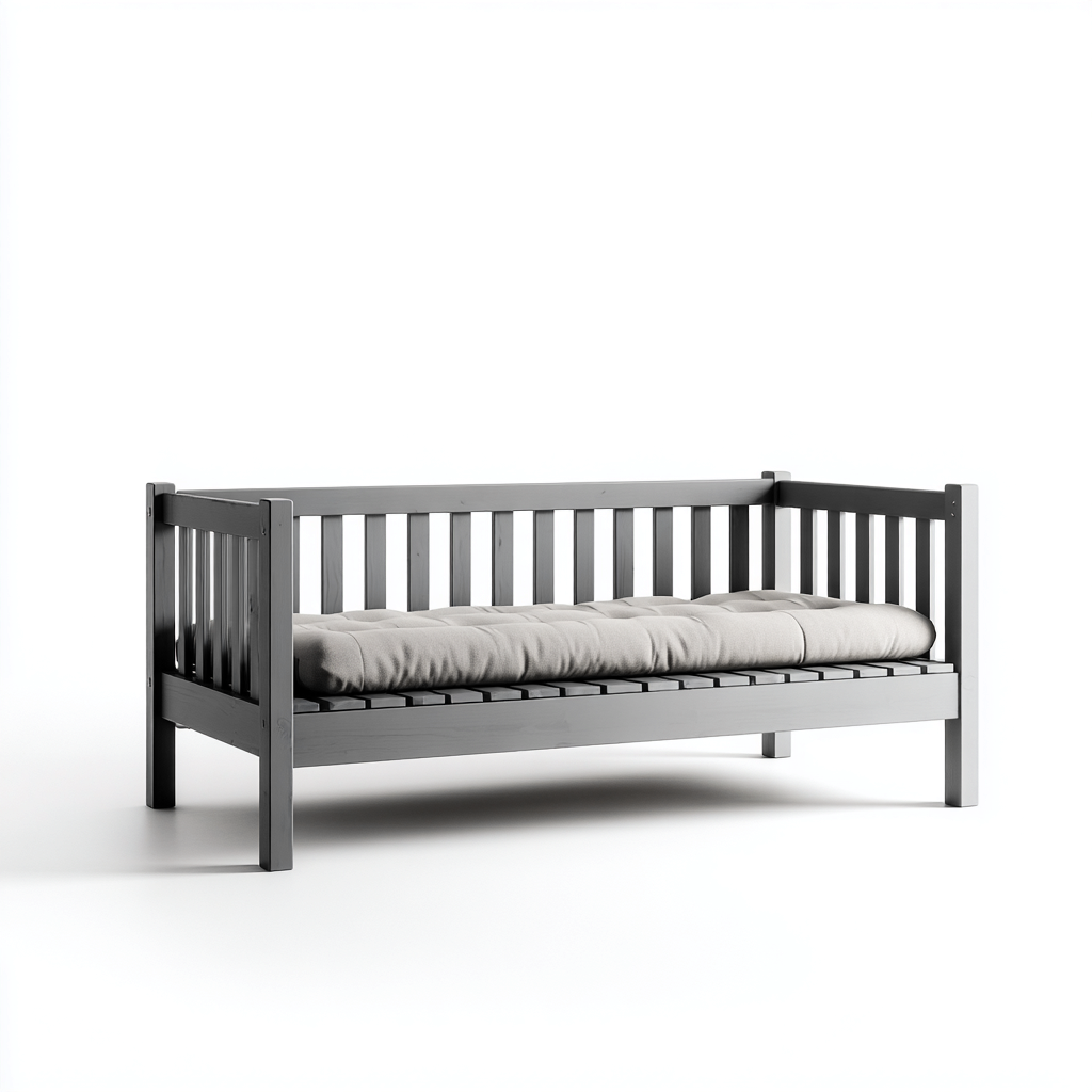 Canape-lit Bois 200x90x75 cm - Gris - Design Moderne-Shelterilo