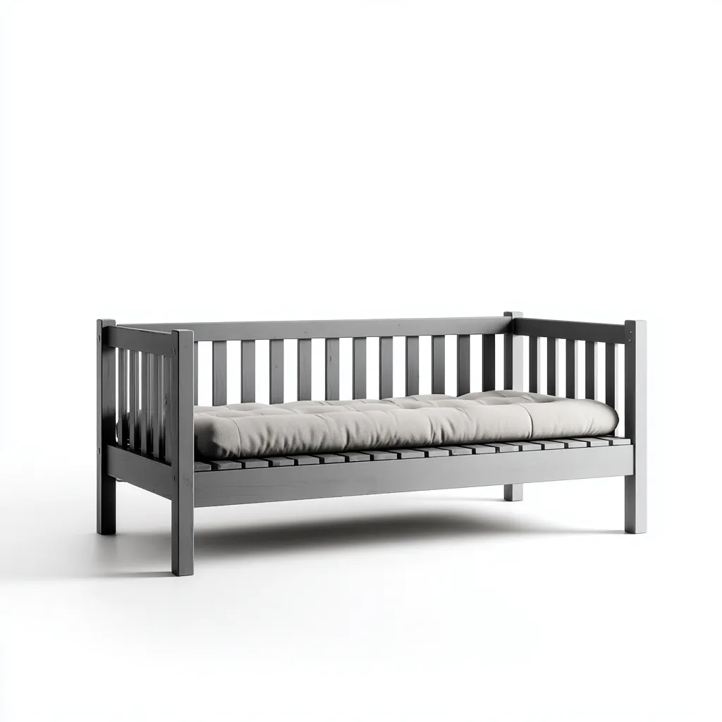 Canape-lit Bois 200x90x75 cm - Gris - Design Moderne-Shelterilo