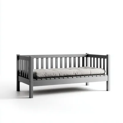 Canape-lit Bois 200x90x75 cm - Gris - Design Moderne-Shelterilo