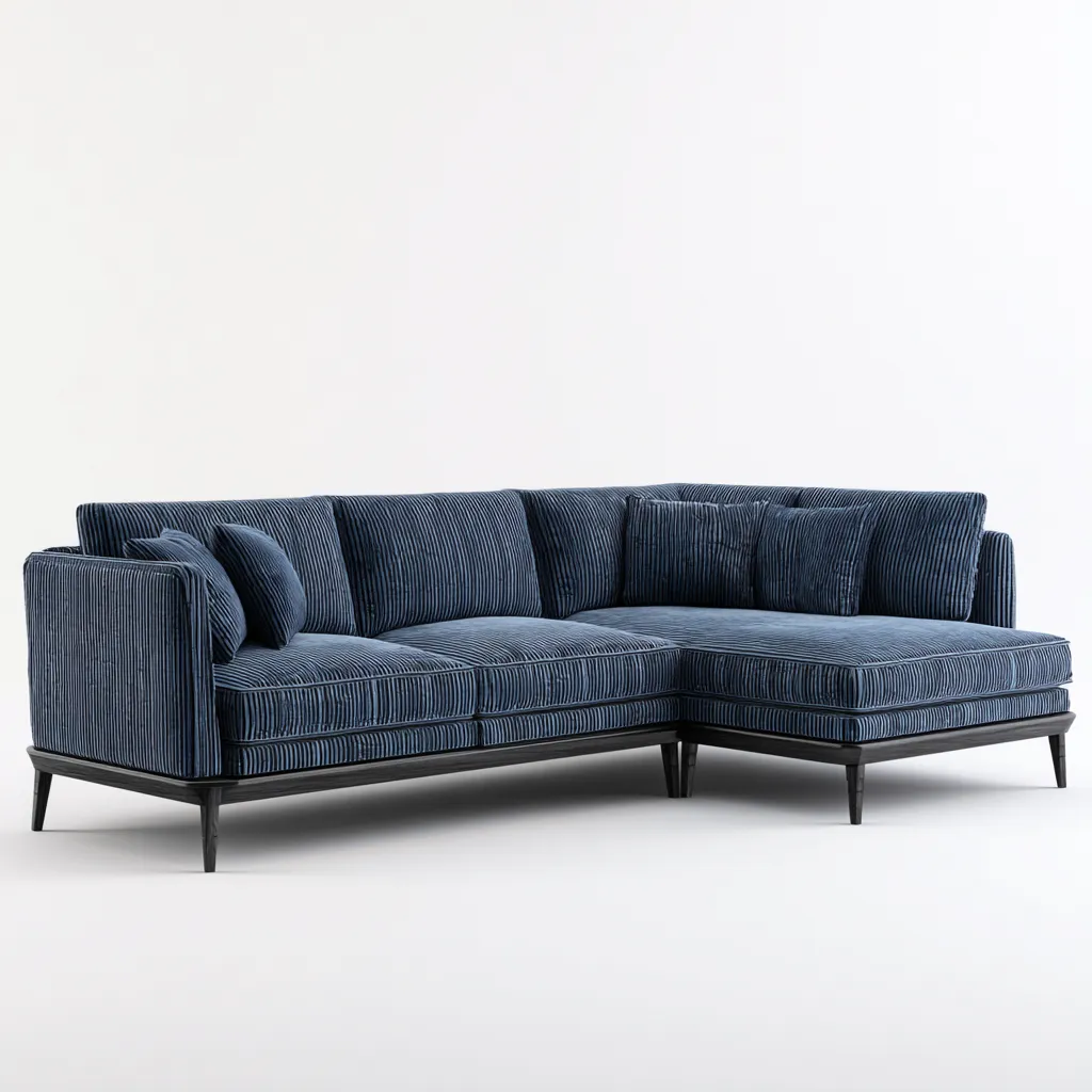 Canapé d'angle tissu 250x160x85 cm - bleu - design moderne-Shelterilo