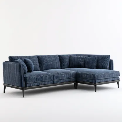 Canapé d'angle tissu 250x160x85 cm - bleu - design moderne-Shelterilo