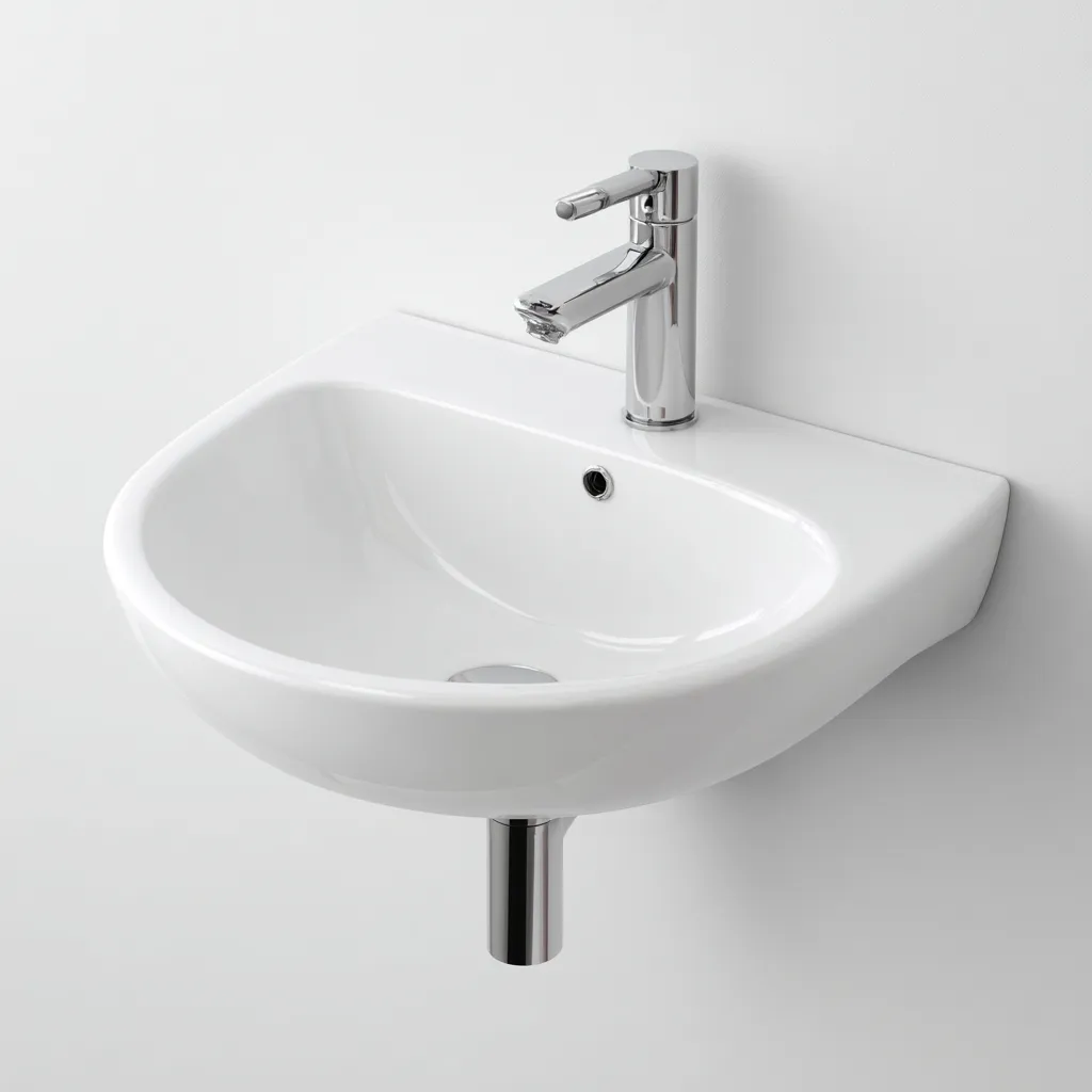 Lavabo mural en céramique 45x35x16 cm - blanc - design compact-Shelterilo