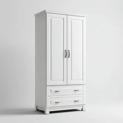 Armoire panneau 180x90x50 cm - blanc - adapté au salon - style classique-Shelterilo
