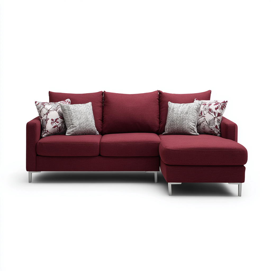 Canapé d'angle tissu 250x160x85 cm - rouge - adapté au salon - design moderne-Shelterilo