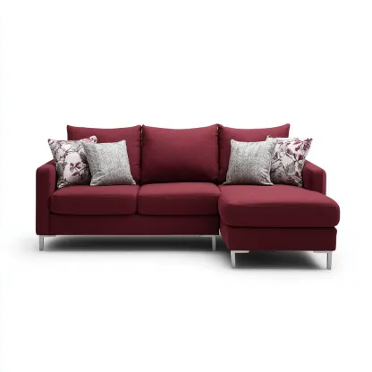 Canapé d'angle tissu 250x160x85 cm - rouge - adapté au salon - design moderne-Shelterilo