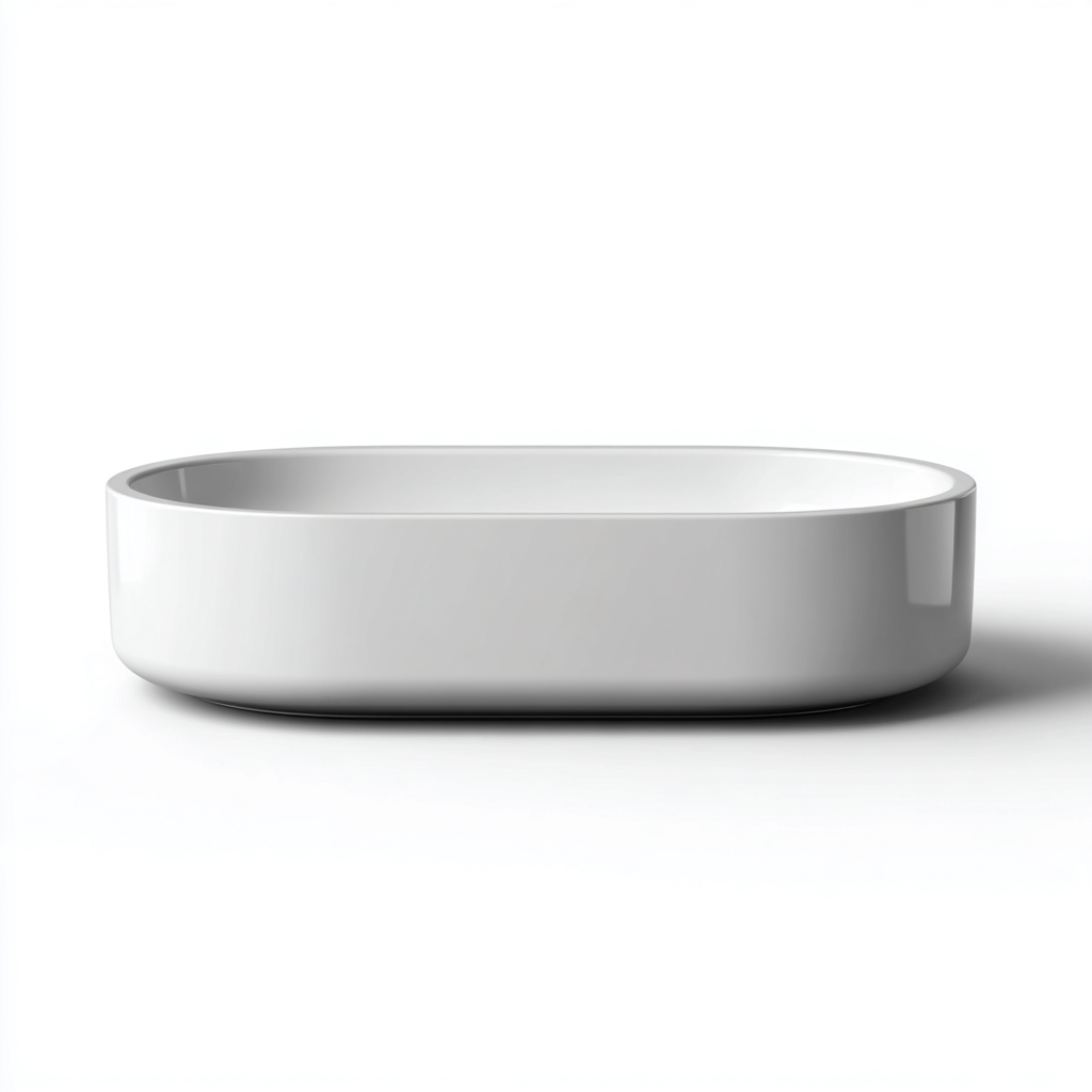 Lavabo céramique ovale 55x35x12 cm blanc adapté à la salle de bain design moderne-Shelterilo