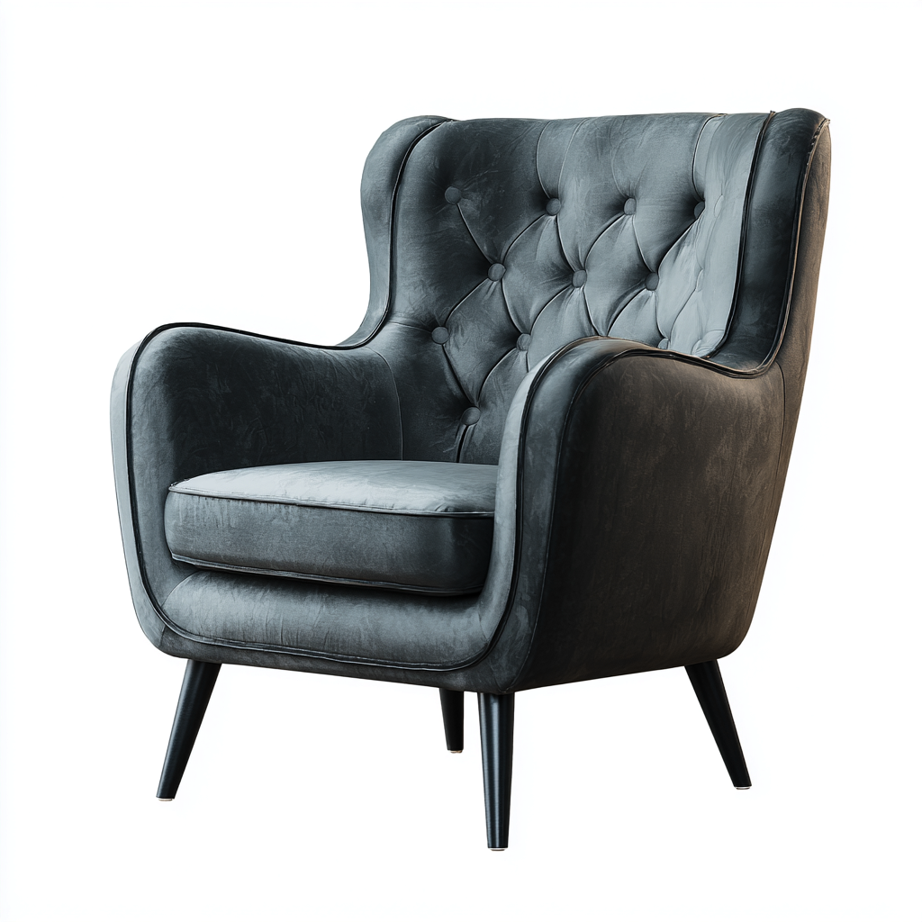 Fauteuil Velours-Métal 78x82x95 cm - Gris - Design moderne-Shelterilo