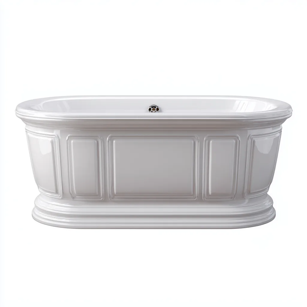 Baignoire résine 170x80x65 cm blanche adaptée à la salle de bain style classique-Shelterilo