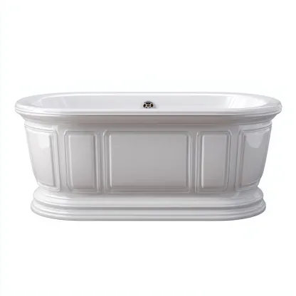 Baignoire résine 170x80x65 cm blanche adaptée à la salle de bain style classique-Shelterilo