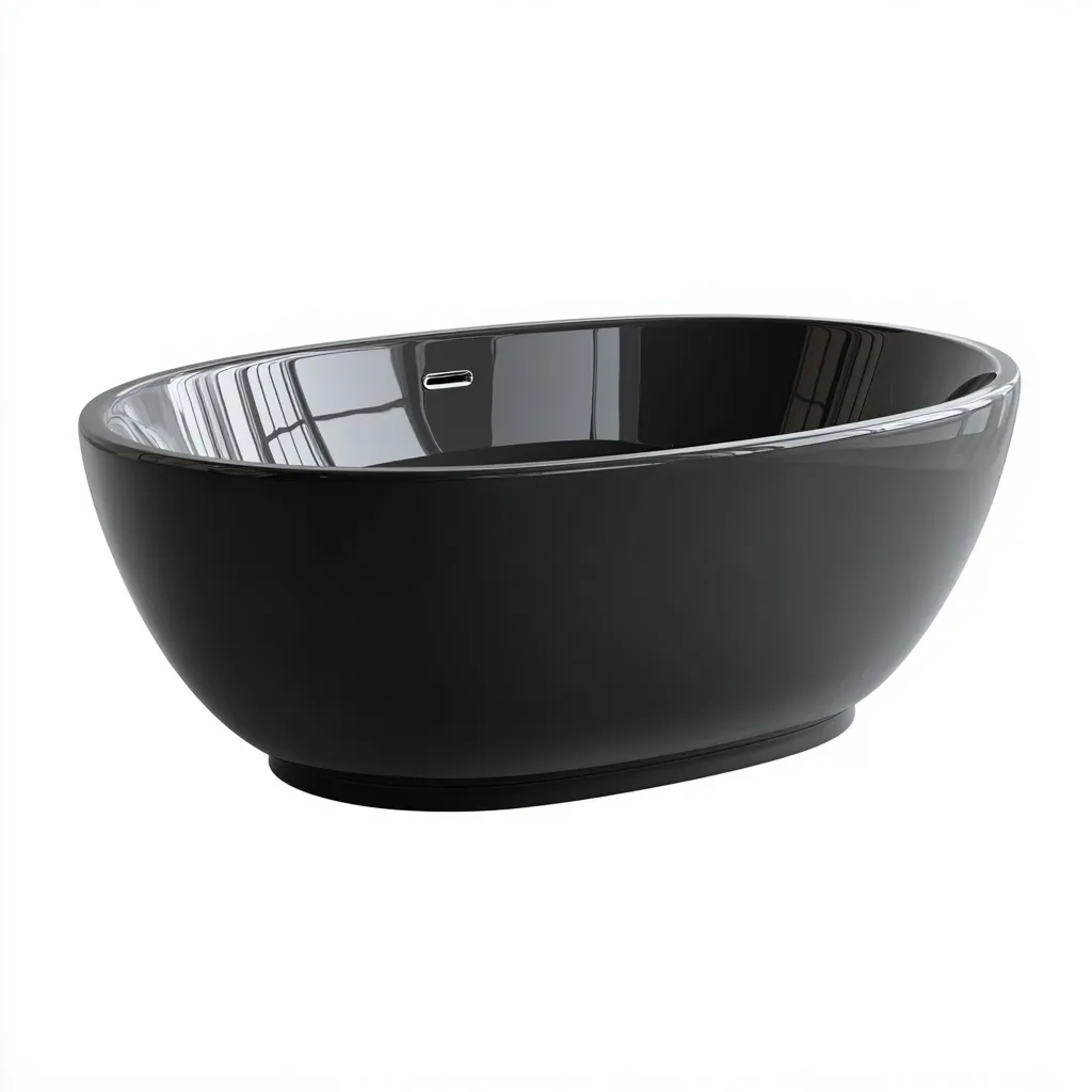 Baignoire ovale en acrylique 175x85x55 cm - noir - design contemporain-Shelterilo