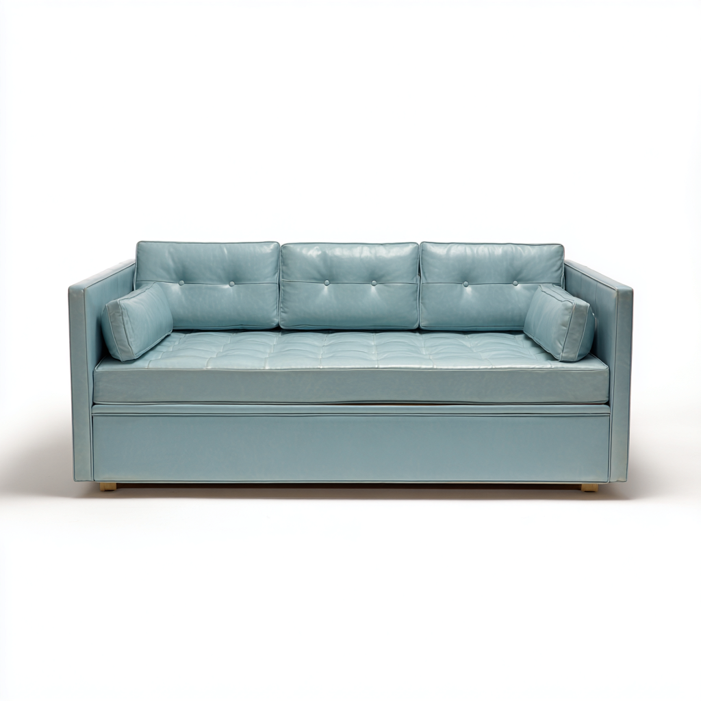 Canapé-lit cuir 210x85x75 cm - bleu - design moderne - adapté au salon-Shelterilo