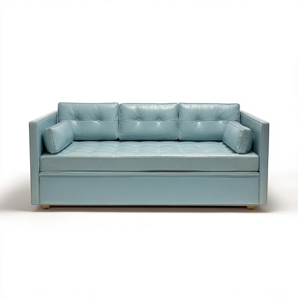 Canapé-lit cuir 210x85x75 cm - bleu - design moderne - adapté au salon-Shelterilo