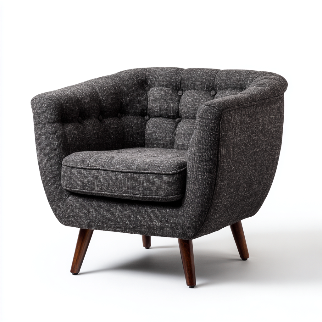 Fauteuil tissu 80x78x85 cm gris adapté au salon style moderne-Shelterilo