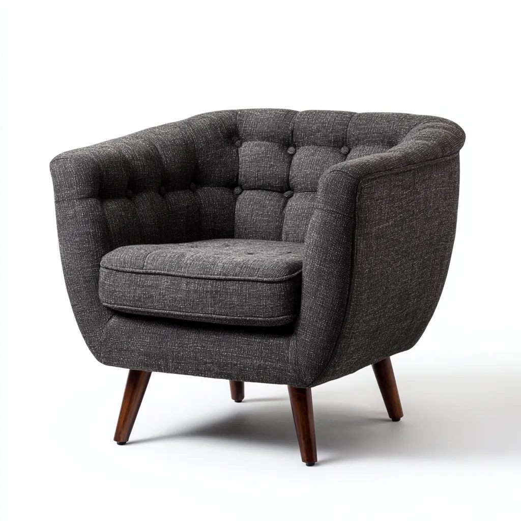 Fauteuil tissu 80x78x85 cm gris adapté au salon style moderne-Shelterilo