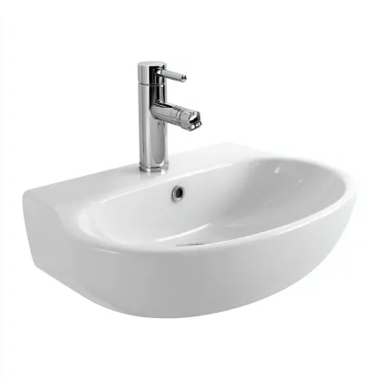 Lavabo de salle de bain 50x42x17 cm - céramique blanc - adapté à la salle de bain - design moderne-Shelterilo
