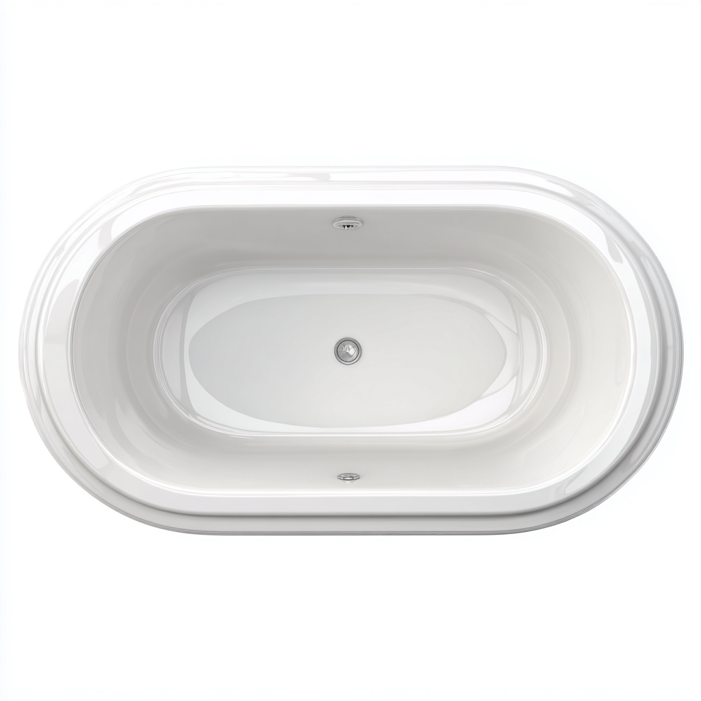 Baignoire ovale en acrylique 170x80x55 cm - blanc - design contemporain-Shelterilo