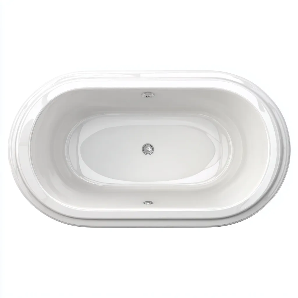 Baignoire ovale en acrylique 170x80x55 cm - blanc - design contemporain-Shelterilo