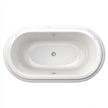 Baignoire ovale en acrylique 170x80x55 cm - blanc - design contemporain-Shelterilo