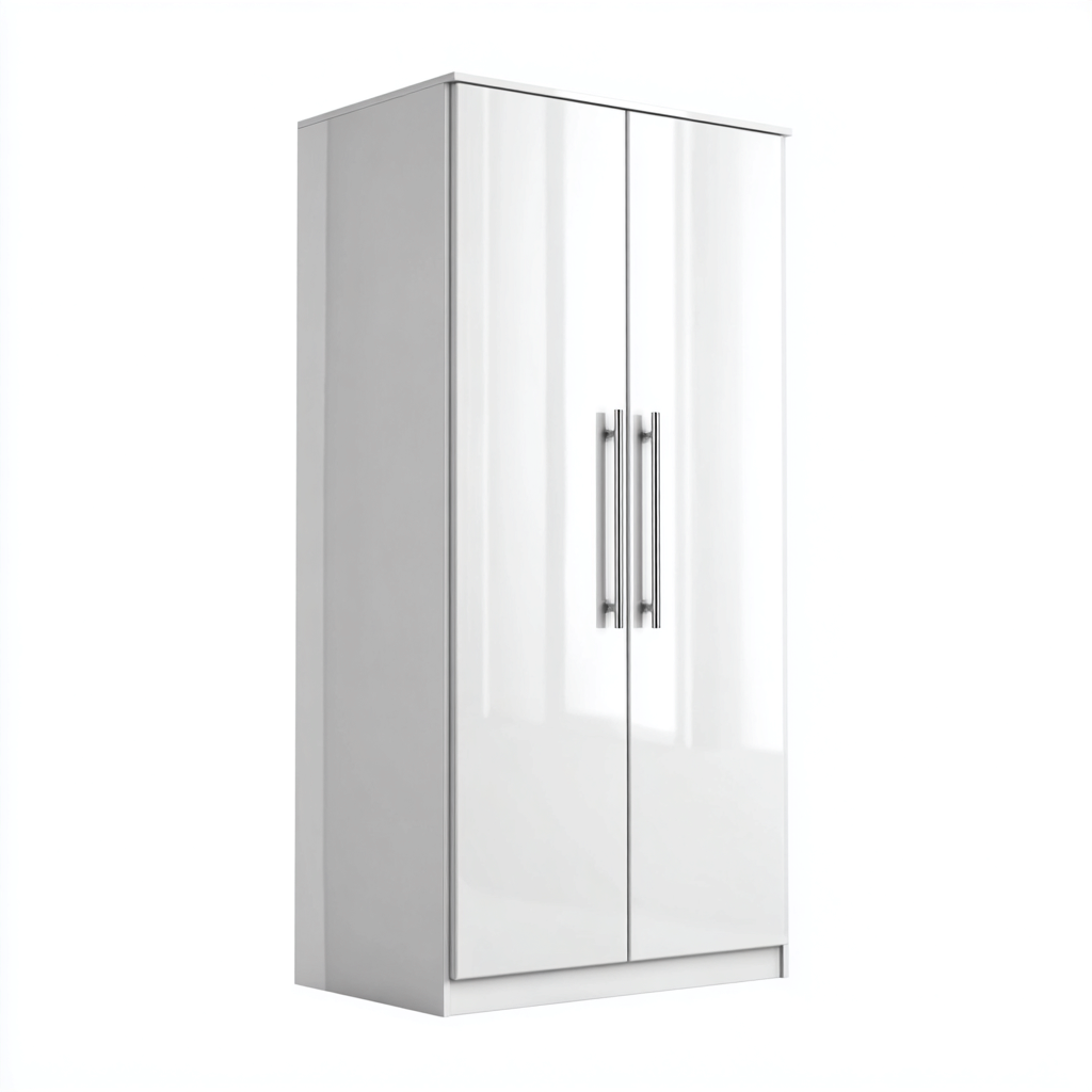 Armoire bois 100x52x190 cm - blanc - design moderne-Shelterilo