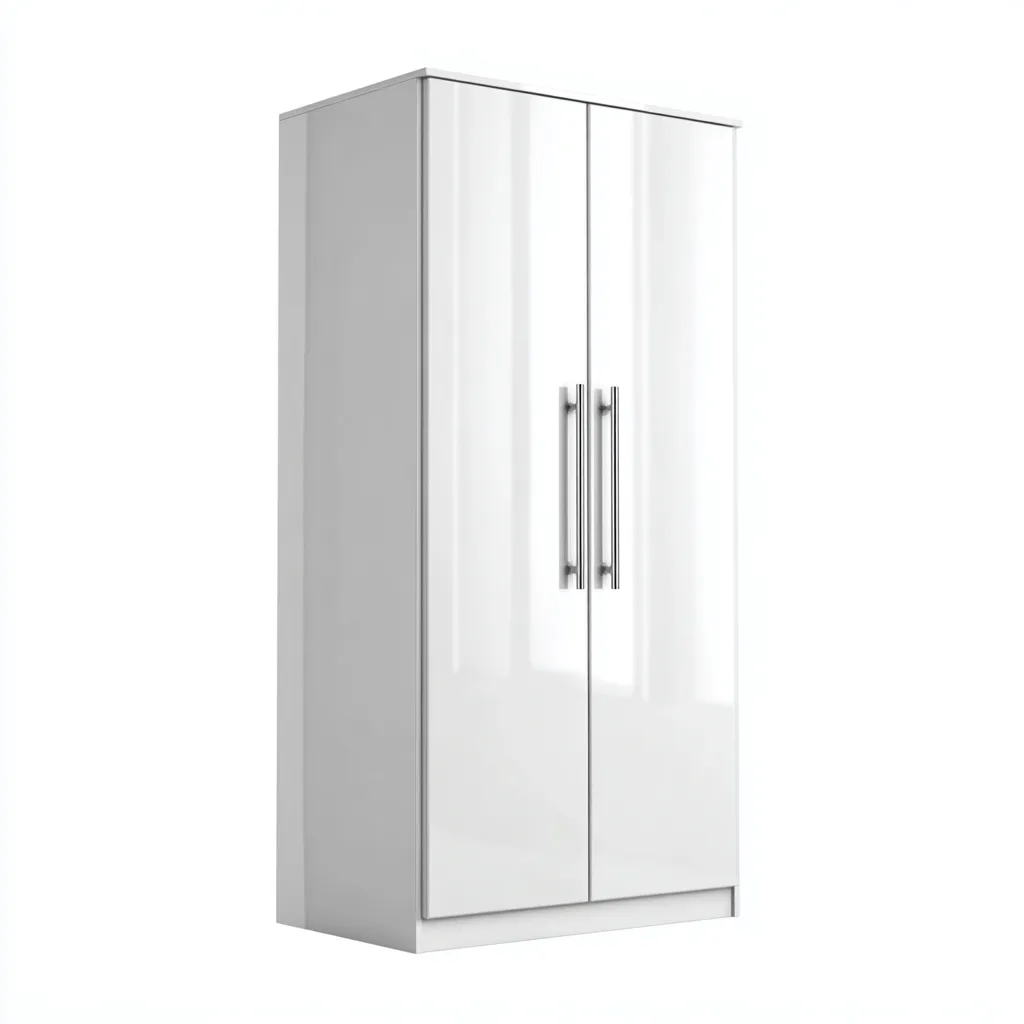 Armoire bois 100x52x190 cm - blanc - design moderne-Shelterilo