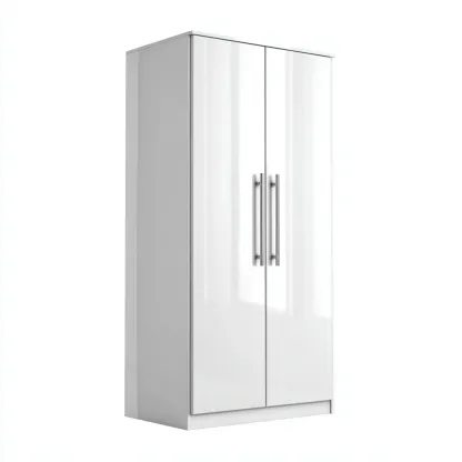 Armoire bois 100x52x190 cm - blanc - design moderne-Shelterilo