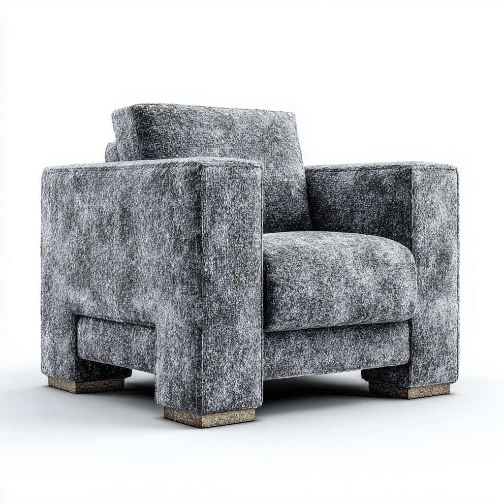 Fauteuil tissu 95x90x85 cm gris adapté au salon style moderne-Shelterilo