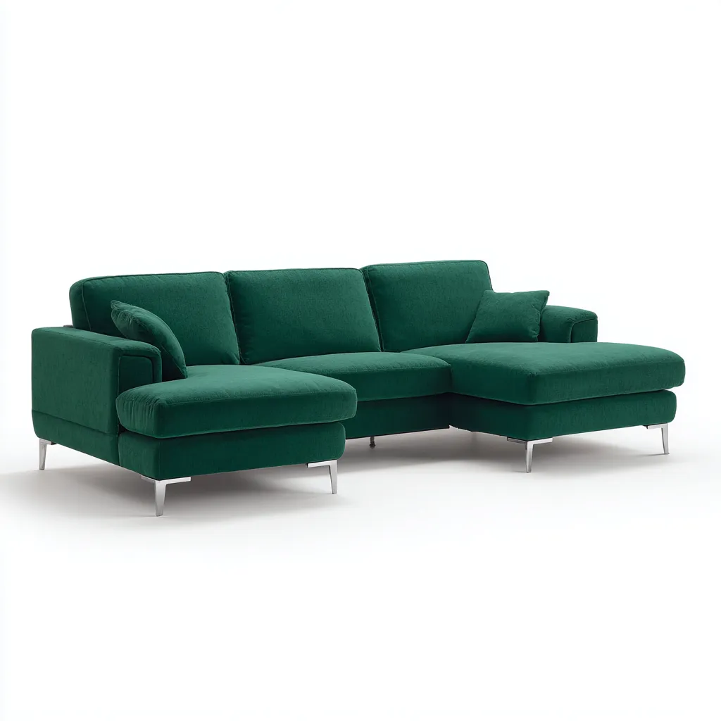Canapé d'angle tissu 265x170x87 cm - vert - adapté au salon - design moderne-Shelterilo