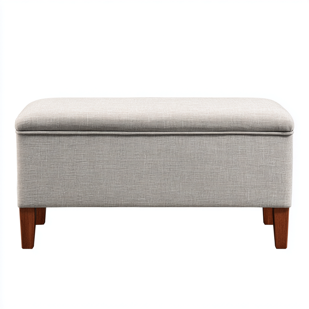 Banc d'entrée en tissu avec rangement - 95x40x45 cm - beige - style moderne-Shelterilo