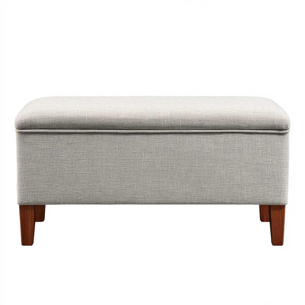 Banc d'entrée en tissu avec rangement - 95x40x45 cm - beige - style moderne-Shelterilo