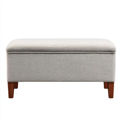 Banc d'entrée en tissu avec rangement - 95x40x45 cm - beige - style moderne-Shelterilo