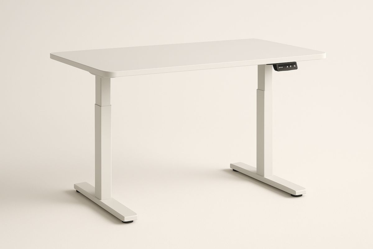 Electric Height Adjustable Desk 120x60cm White Steel