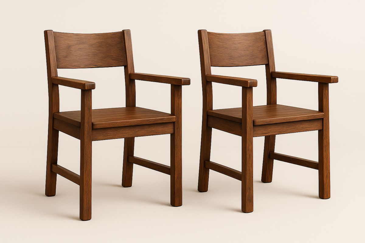 Oak-Finish Wooden Dining Chair Set-navilentro