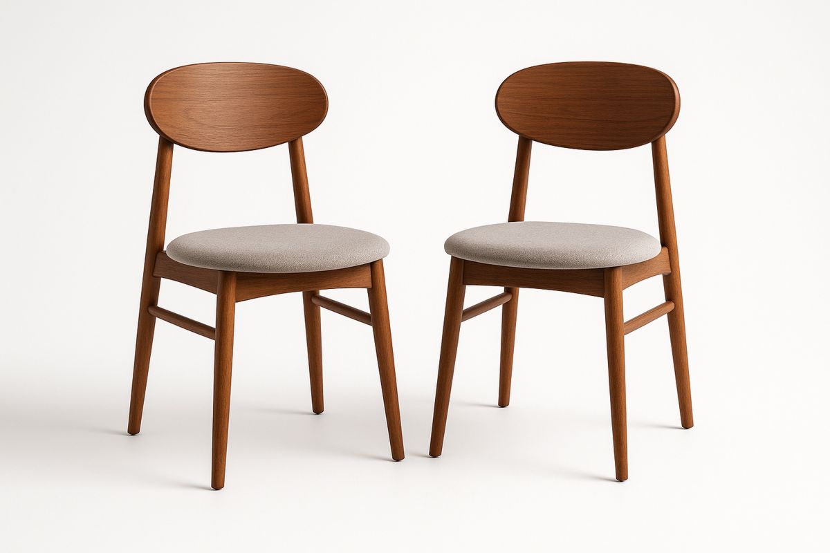 Set of 2 Wooden Dining Chairs with Polyester Upholstered Seat-navilentro