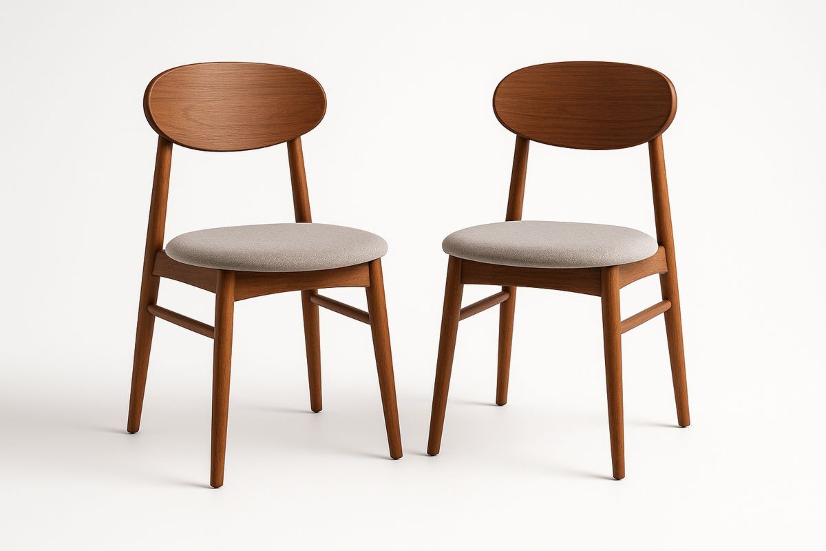 Set of 2 Wooden Dining Chairs with Polyester Upholstered Seat-navilentro