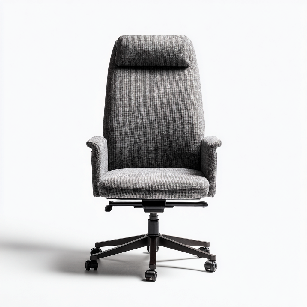 Sedia da ufficio ergonomica-tessuto-metallo-59x53x124 cm-grigio-design moderno-Villause