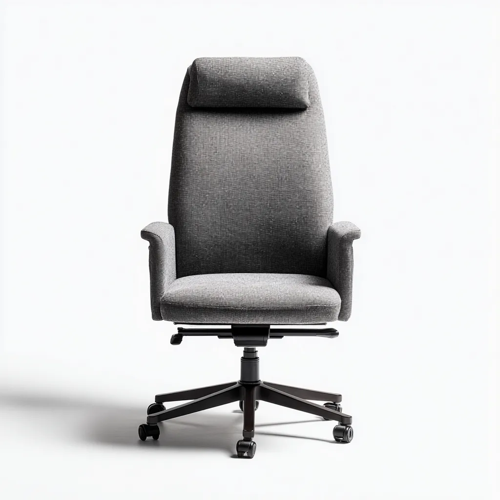 Sedia da ufficio ergonomica-tessuto-metallo-59x53x124 cm-grigio-design moderno-Villause