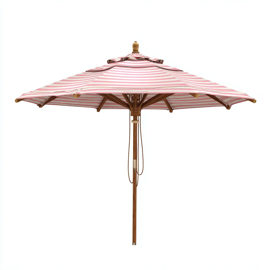 Ombrelloni da giardino - tessuto-legno - 260x260x250 cm - rosa-bianco - design classico-Villause