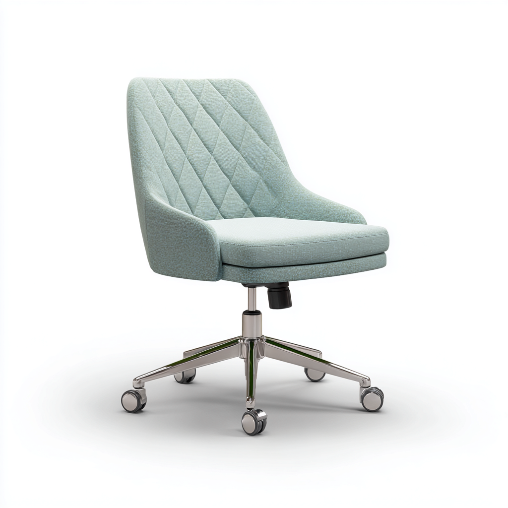 Sedia da ufficio ergonomica-tessuto-metallo-54x50x108 cm-verde chiaro-design moderno-Villause