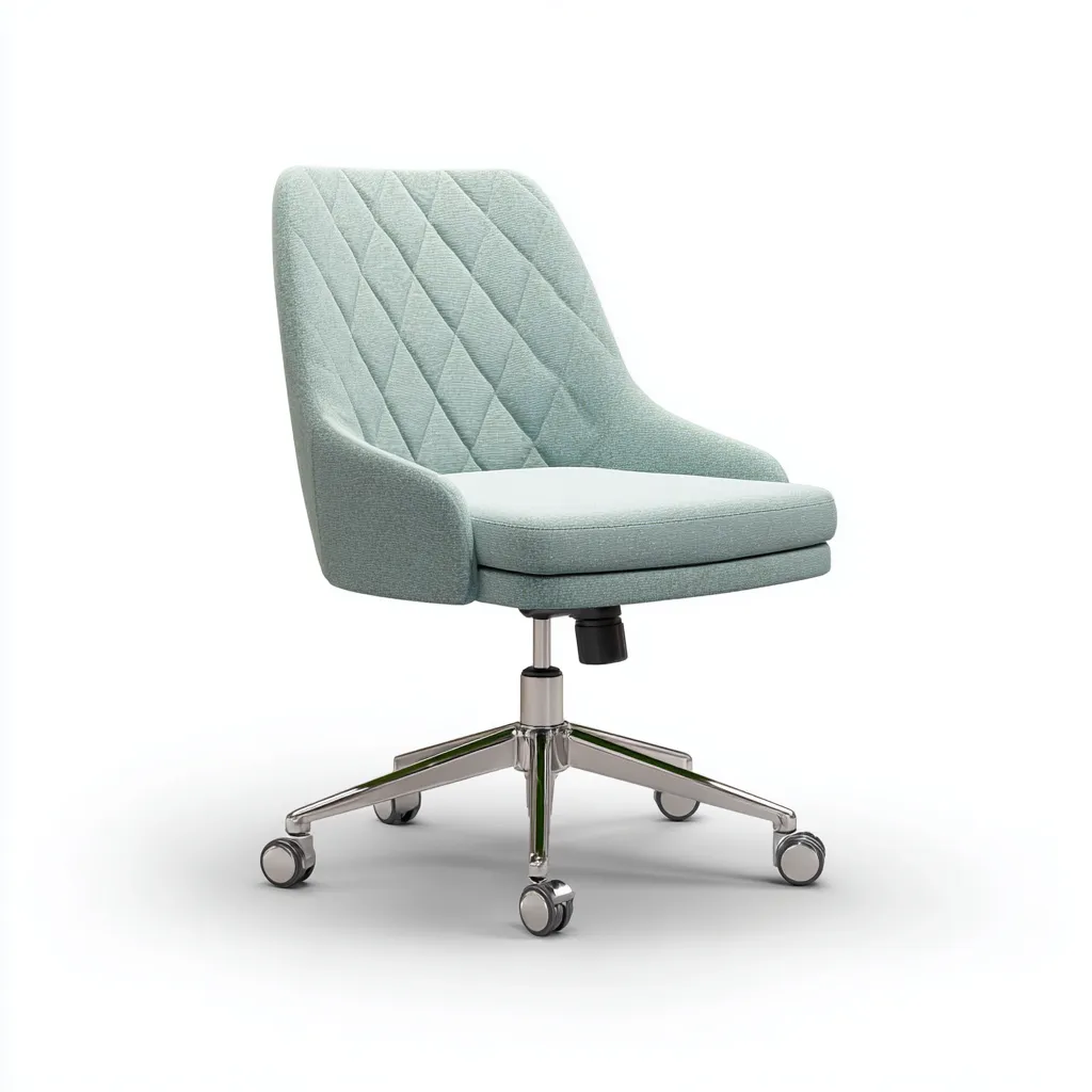 Sedia da ufficio ergonomica-tessuto-metallo-54x50x108 cm-verde chiaro-design moderno-Villause