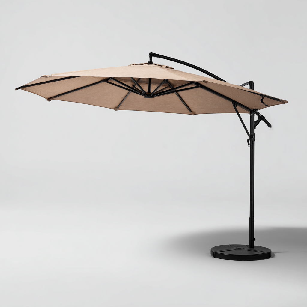 Ombrelloni da giardino - tessuto-metallo - 300x300x255 cm - beige - design moderno-Villause