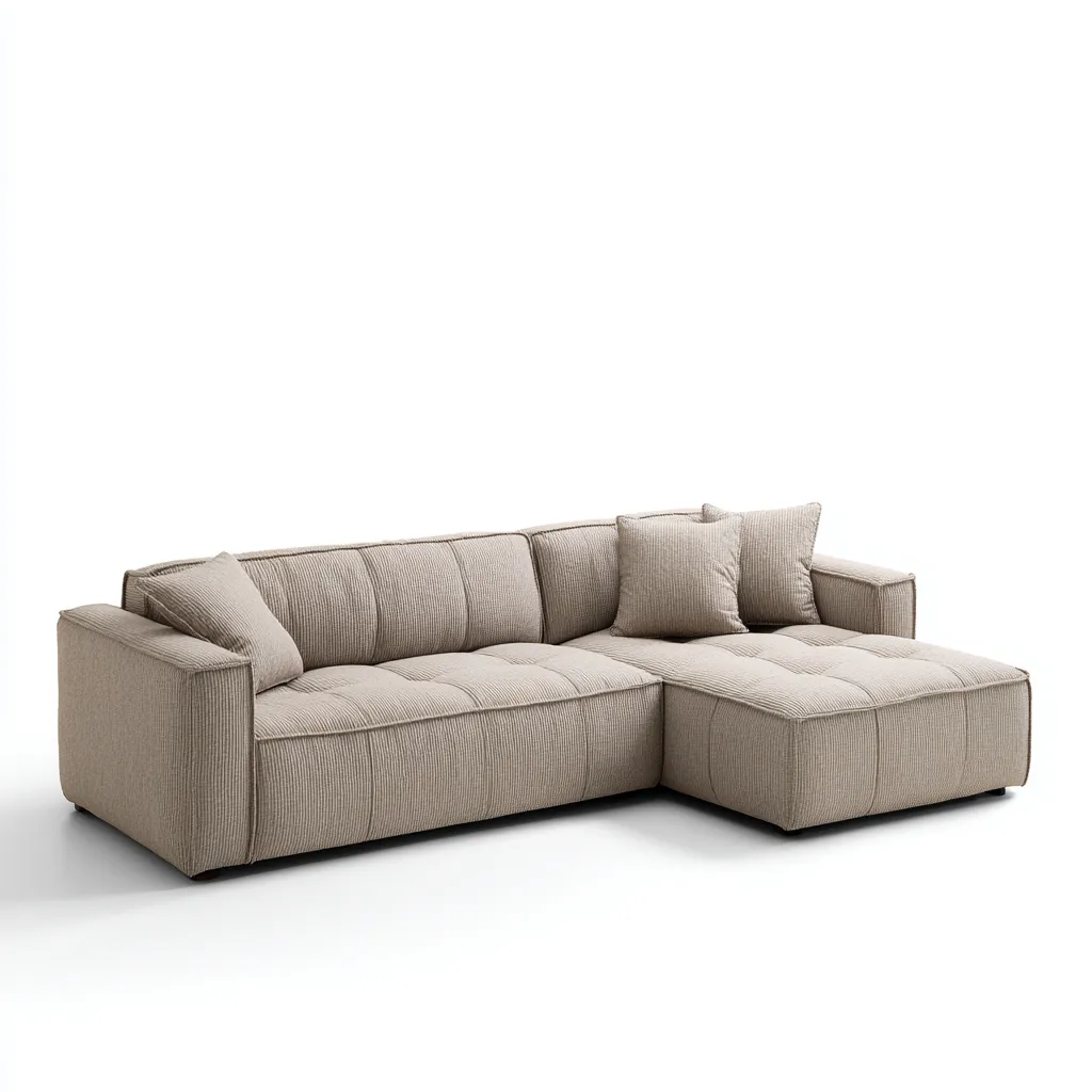 Divano angolare - tessuto - 295x178x88 cm - beige - stile moderno-Villause