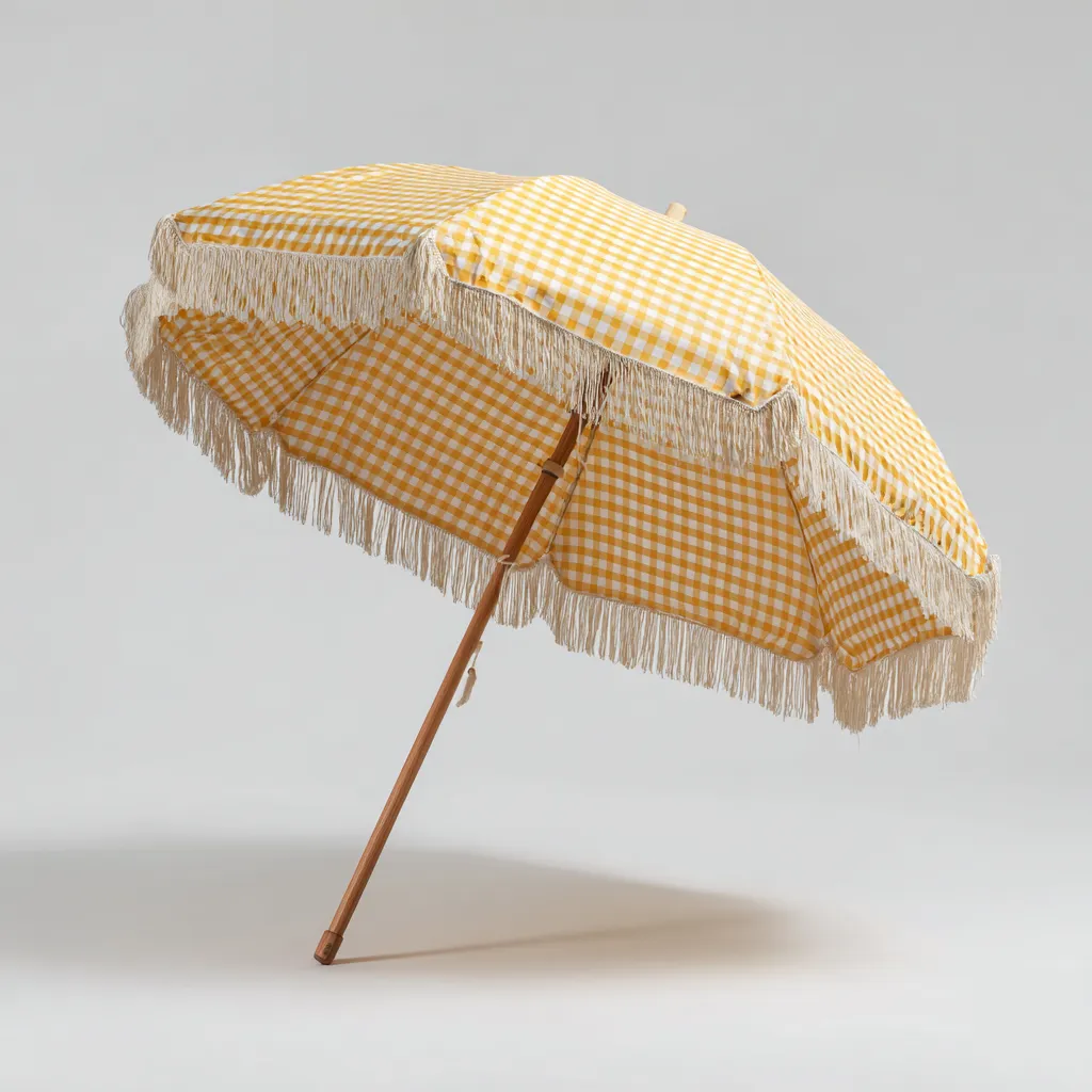 Ombrelloni da giardino - tessuto-legno - 206x206x220 cm - giallo-bianco - design classico-Villause