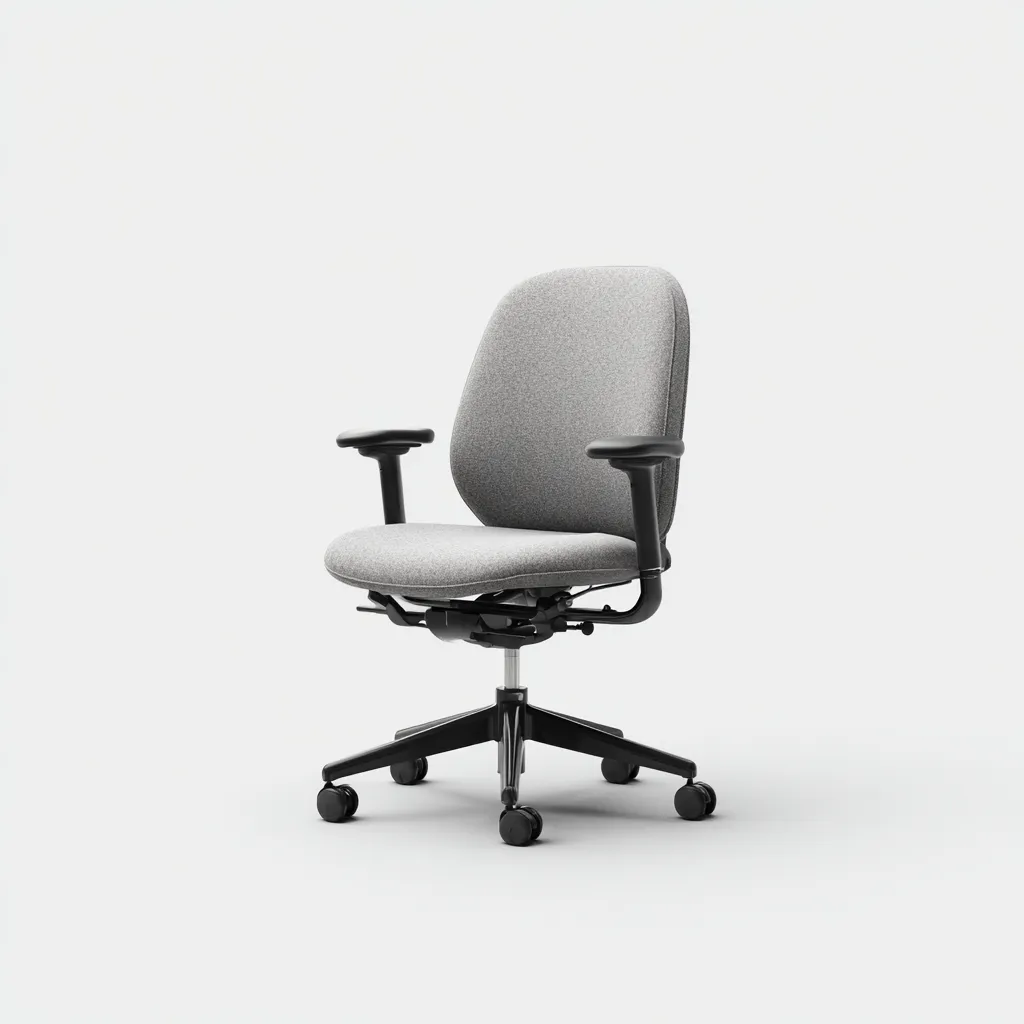 Sedia da ufficio ergonomica-tessuto-metallo-55x50x110 cm-grigio-design moderno-Villause