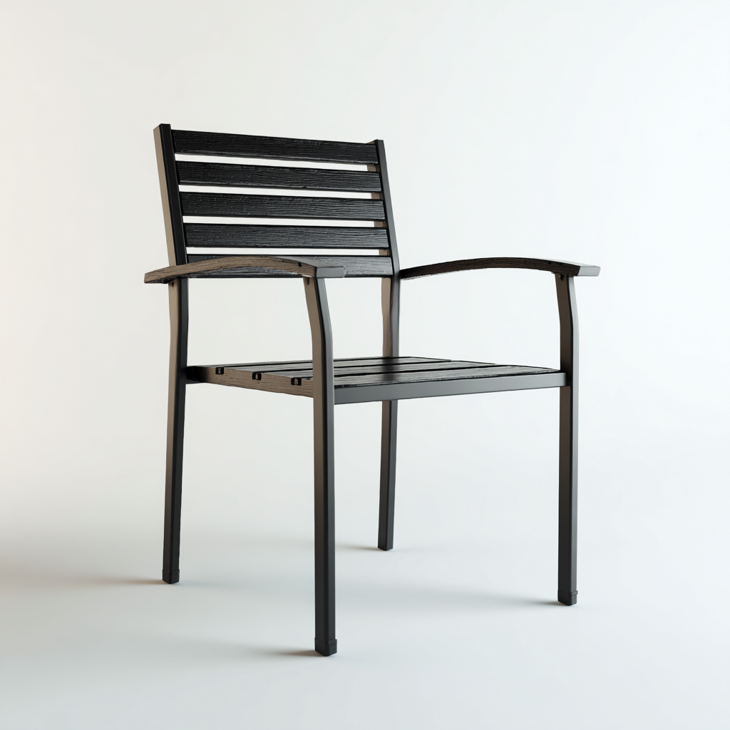 Poltrona da giardino-metallo-57x60x86 cm-nero-design moderno-Villause